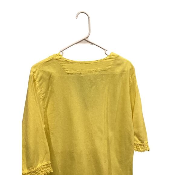 Seaspice Womens Cover Up Small S Yellow Dress Peruvian Cotton Resort Wear Beachy - Picture 7 of 9